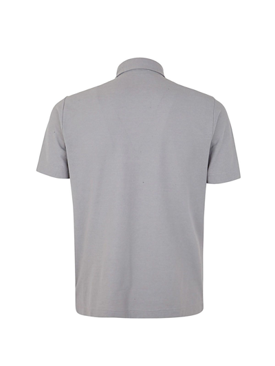 Shop Zanone Men's Grey Other Materials Polo Shirt