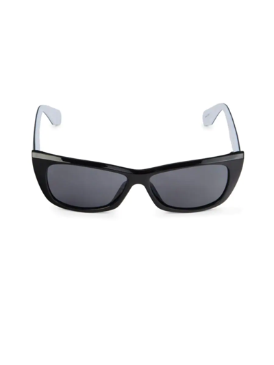 Shop Adidas Originals Women's 55mm Cat Eye Sunglasses In Black