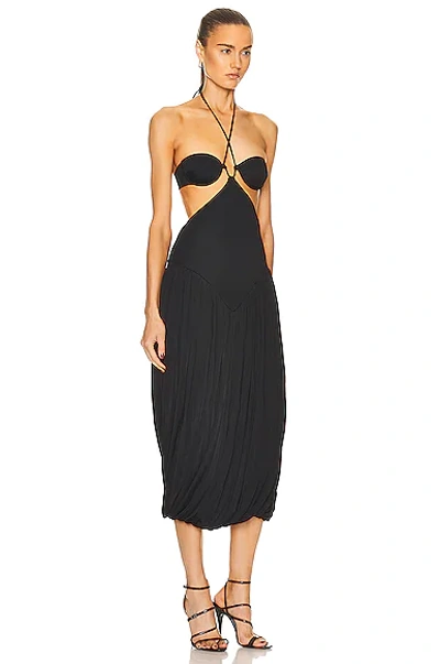 Stella Mccartney Midi Dress With Halter Neckline And Triangle Bra In Black