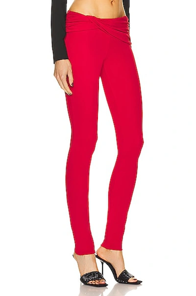 Blumarine Ruched Low-rise Pants In Rouge Noir