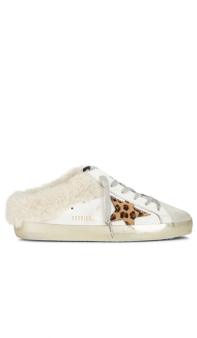 Shop Golden Goose Sabot Star Sneaker In White  Ice  Beige  & Brown Leopard