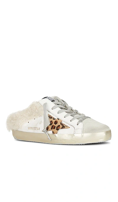 Shop Golden Goose Sabot Star Sneaker In White  Ice  Beige  & Brown Leopard