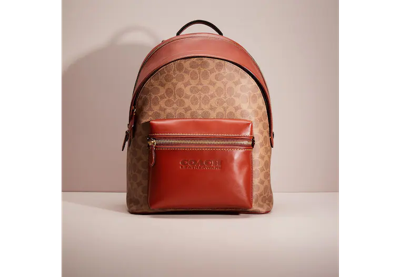 Coach Restored Charter Backpack In Signature Canvas In Brass/tan/rust