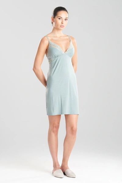 Shop Natori Feathers Essentials Lace Chemise In Eucalyptus Green