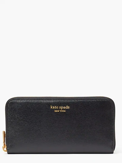 Shop Kate Spade Morgan Zip-around Continental Wallet In Black