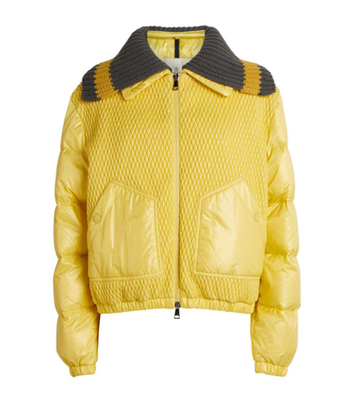 Shop Moncler Down Arpont Bomber Jacket In Yellow