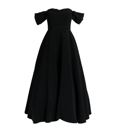 Shop Giambattista Valli Off-the-shoulder Midi Gown In Black