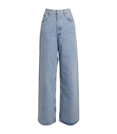 Shop Agolde Void Low-rise Baggy Jeans In Blue