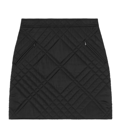 Shop Burberry Quilted Mini Skirt In Black