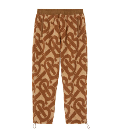 Shop Burberry Fleece Monogram Jacquard Sweatpants In Neutrals