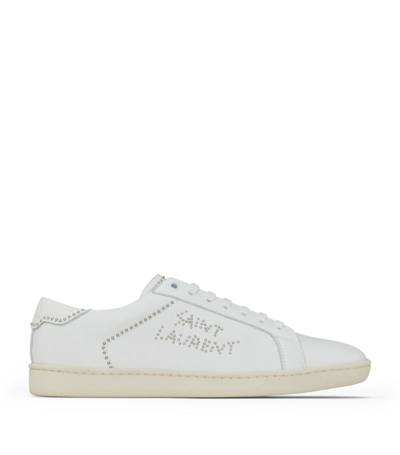 Shop Saint Laurent Leather Court Classic Sl/08 Sneakers In White