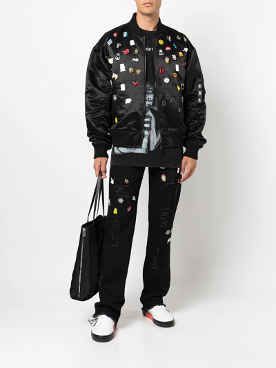 Haculla Decorative Pin-detail Bomber Jacket In Black
