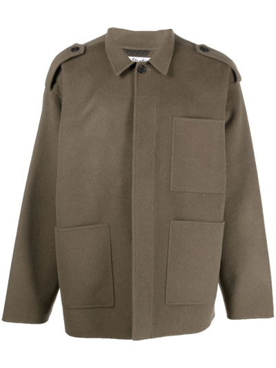 Shop Acne Studios Military Epaulette Jacket In Green