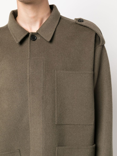 Shop Acne Studios Military Epaulette Jacket In Green