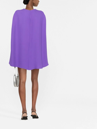 Valentino Cady Couture Cape Sleeve Minidress In Violett