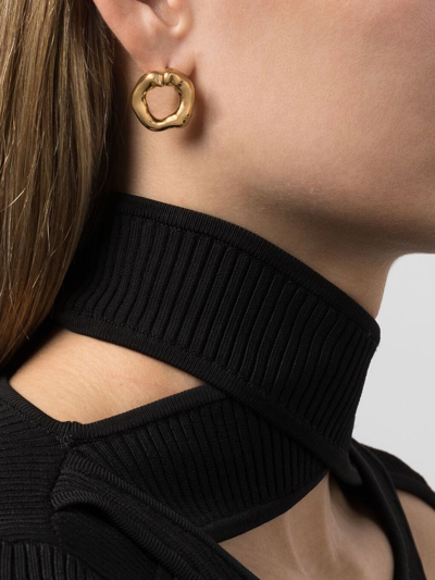 Vann Jewelry Irregular Circle Earrings In Gold