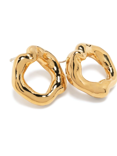 Vann Jewelry Irregular Circle Earrings In Gold