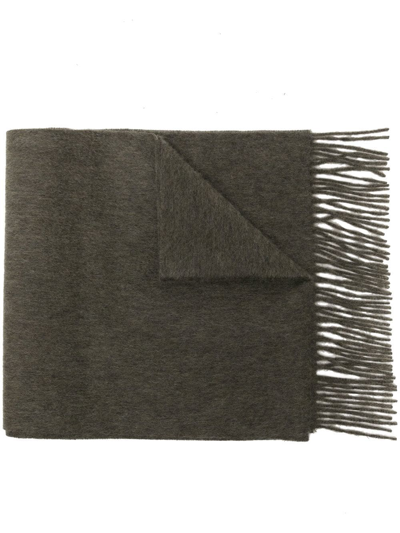 N•peal Frayed-edge Cashmere Scarf In Green