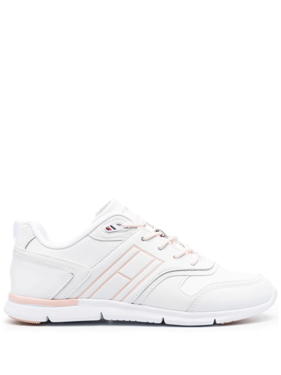 Tommy Hilfiger Logo-print Calf-leather Sneakers In Weiss | ModeSens