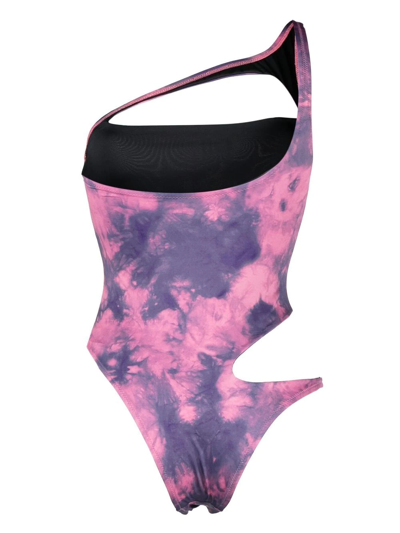 Shop Off-white Cut-out Tie-dye Swimsuit In Rosa