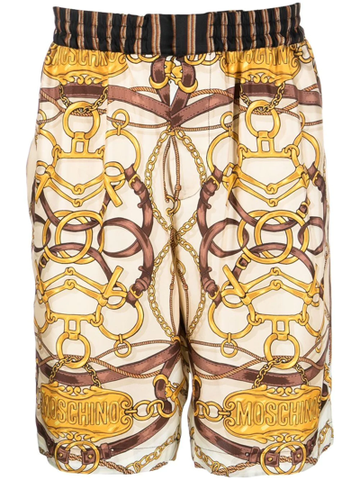 Printed Silk-twill Shorts In Multicolour | ModeSens