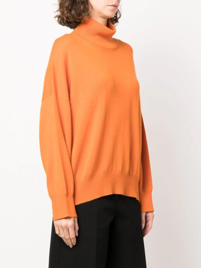 Shop Loulou Studio Long-sleeve Roll-neck Jumper In Orange