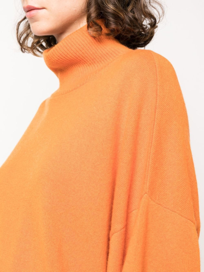 Shop Loulou Studio Long-sleeve Roll-neck Jumper In Orange