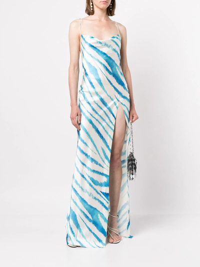 Shop Retroféte Amika Zebra-print Dress In White