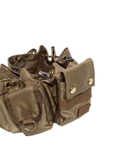 Shop Sacai Cargo-pocket Drawstring Mini Bag In Nude