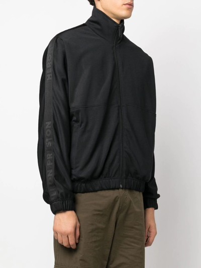 Heron Preston Boxy Black Jacket With High Collar And Zipper Closure In Schwarz