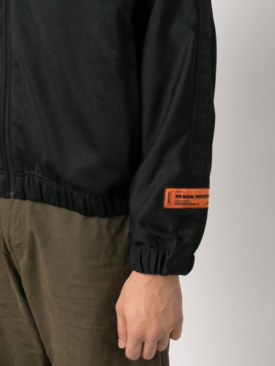 Heron Preston Boxy Black Jacket With High Collar And Zipper Closure In Schwarz