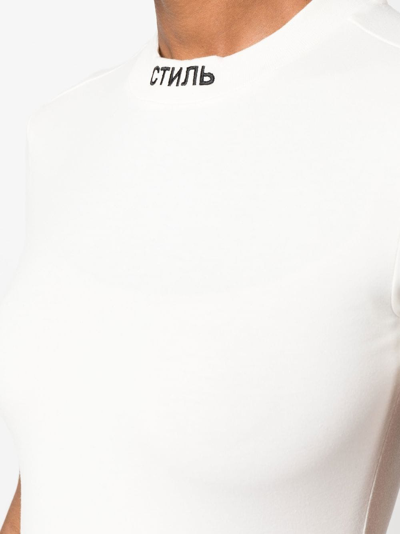 Shop Heron Preston Ctnmb Logo Mini-dress In Weiss