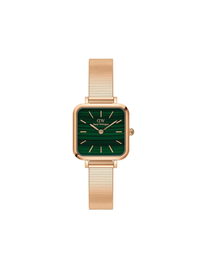 Shop Daniel Wellington Metallic Quadro Studio Watch In Grün