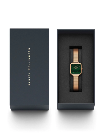 Shop Daniel Wellington Metallic Quadro Studio Watch In Grün