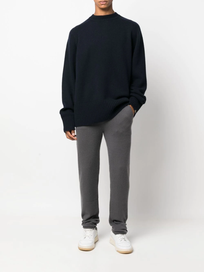 Shop Extreme Cashmere Straight-leg Knitted Track-pants In Grau