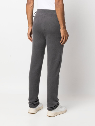 Shop Extreme Cashmere Straight-leg Knitted Track-pants In Grau