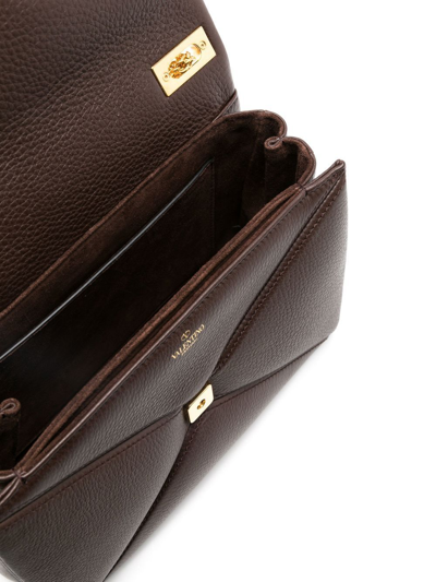 Shop Valentino One Stud Shoulder Bag In Brown