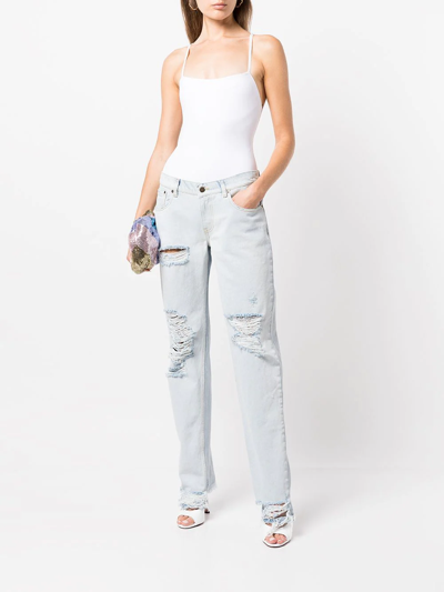 Shop Retroféte Maggie Low-rise Jeans In Blue
