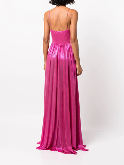 Shop Retroféte Doss Pleated Gown In Pink
