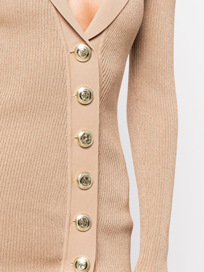 Shop Retroféte Mimi Ribbed-knit Minidress In Gold