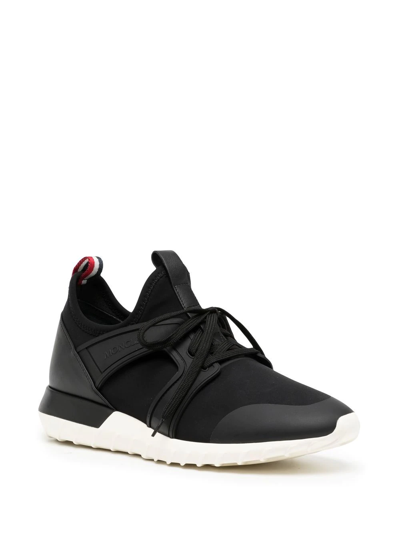 Shop Moncler Lo-top Leather Sneakers In Schwarz