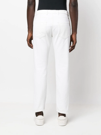 Shop Eleventy Straight-leg Cut Denim Jeans In White