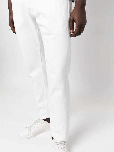 Shop Eleventy Straight-leg Cut Denim Jeans In White