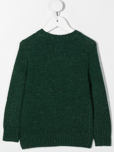 Shop Ralph Lauren Logo-intarsia Wool-blend Jumper In Grün