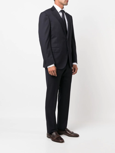 Corneliani Single-breasted Virgin-wool Suit In Blau