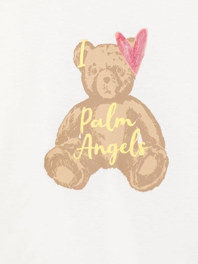 Shop Palm Angels Teddy Bear-print Short-sleeved T-shirt In Weiss