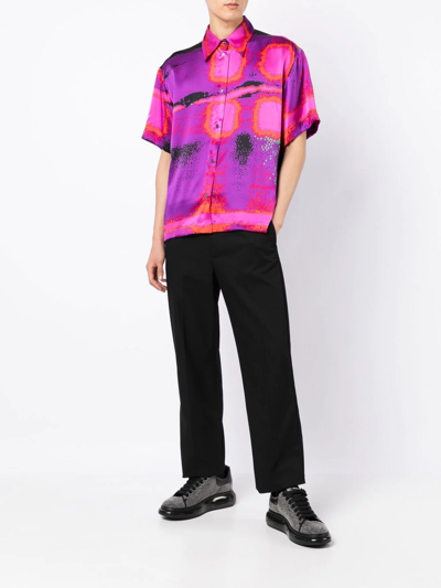 Shop Agr Kaleidoscopic-print Silk Shirt In Violett