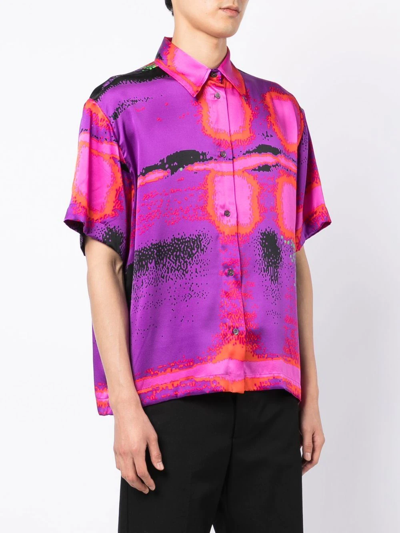 Shop Agr Kaleidoscopic-print Silk Shirt In Violett