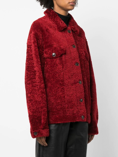 Shop Simonetta Ravizza Jen Shearling Jacket In Rot