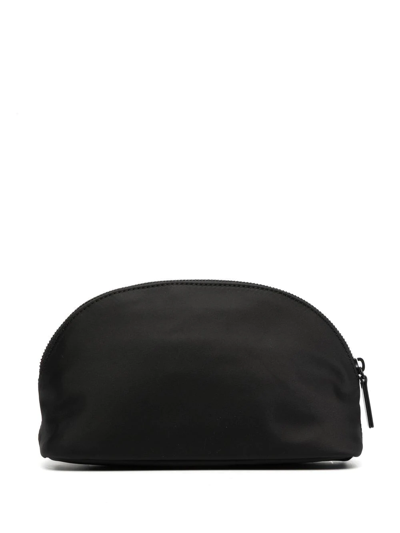 Dsquared2 Logo-print Leather-trimmed Make Up Bag In Black